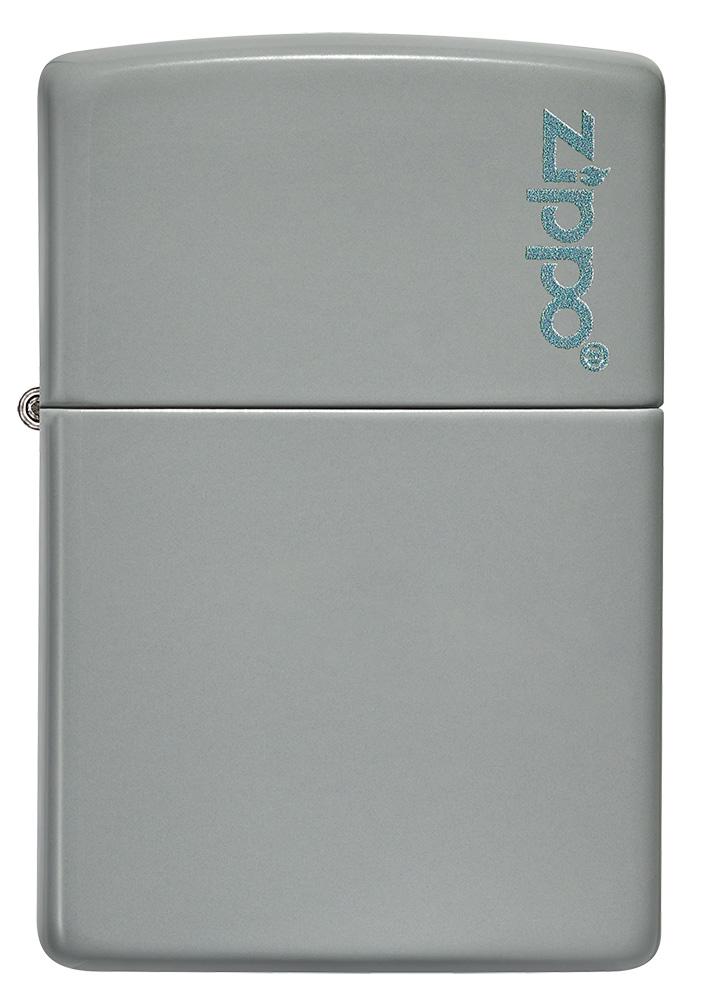 Front of Classic Flat Grey Zippo Logo Windproof Lighter