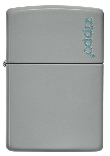 Front of Classic Flat Grey Zippo Logo Windproof Lighter