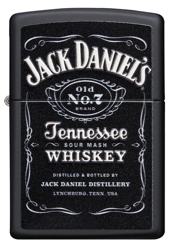 Front of Jack Daniel'sÂ® Texture Print Black Matte Windproof Lighter