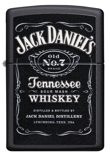 Front of Jack Daniel'sÂ® Texture Print Black Matte Windproof Lighter