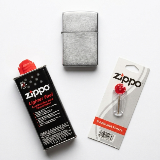 Kit Starter Zippo Invierno — Encendedor + Combustible + Pedernales